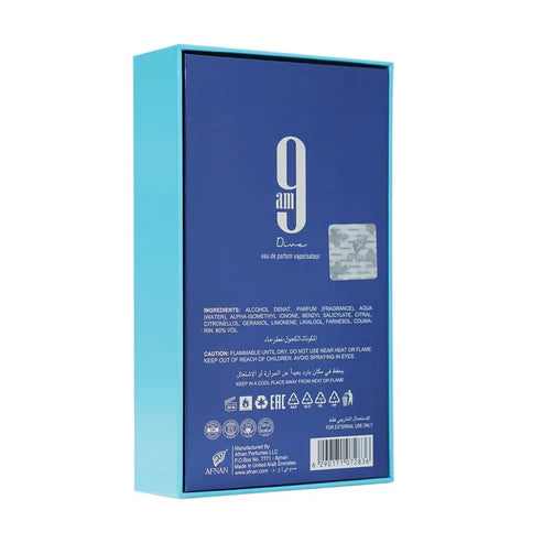 9AM Dive de Afnan 100ML | Perfume Masculino Refrescante y Duradero para el Día