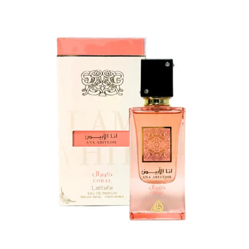 Ana Abiyedh Coral de Lattafa 60ML - Perfume Árabe Floral y Afrutado con Toque Exótico