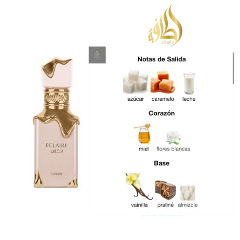 Éclaire Lattafa 100ML: Perfume Árabe Original Unisex Dulce y Duradero