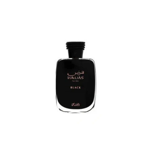 Hawas Black Rasasi 100ML – Perfume Masculino Amaderado con Piña, Pachulí y Ámbar