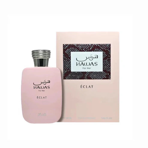 Hawas Eclat for Her Rasasi 100ML – Perfume Femenino Floral Frutal con Lichis, Pistachos y Ámbar