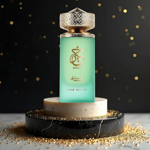 Khair Pistachio de Paris Corner 100ML: Perfume Árabe Unisex Dulce y Elegante con Notas de Pistacho