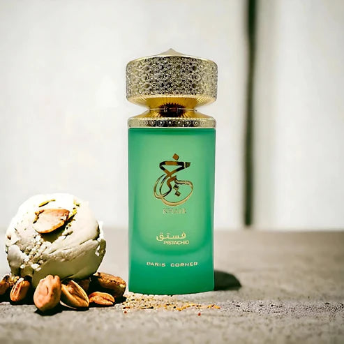 Khair Pistachio de Paris Corner 100ML: Perfume Árabe Unisex Dulce y Elegante con Notas de Pistacho