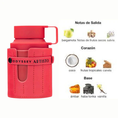 Odyssey Artisto Armaf 100ML – Perfume Unisex Amaderado Aromático con Coco, Vainilla y Frutas Tropicales (Novedad 2025)