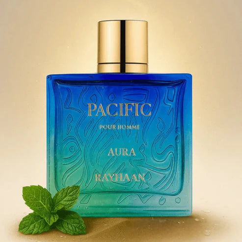Pacific Aura Rayhaan 100ML – Perfume Masculino Aromático Acuático | Fresco, Limpio y Energético