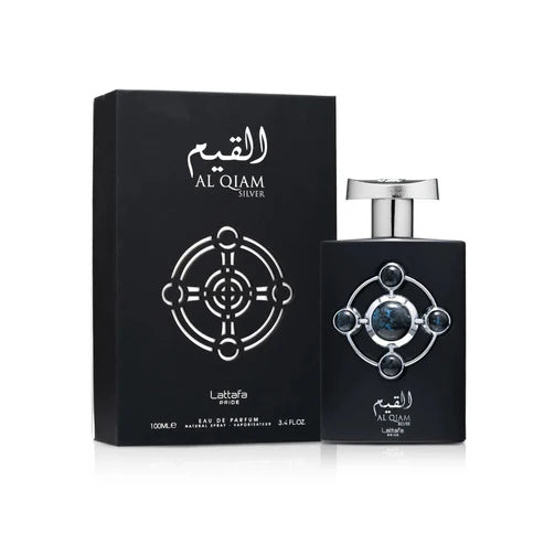 Al Qiam Silver Lattafa Pride 100ML – Perfume Unisex Amaderado Aromático con Pomelo, Sándalo y Vetiver
