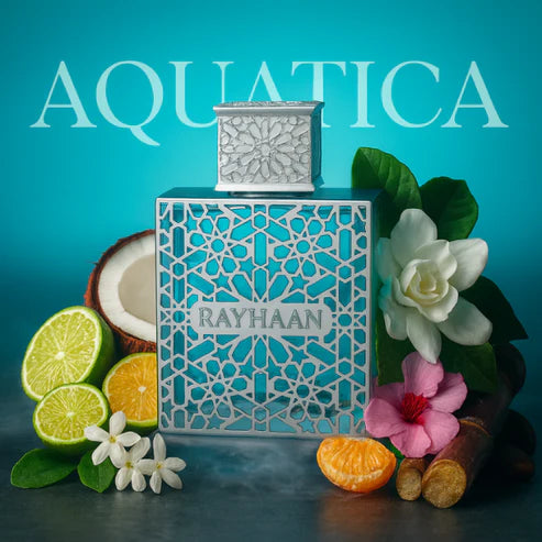 Aquatica Rayhaan 100ML – Perfume Masculino Cítrico Gourmand | Tropical, Fresco y Adictivo