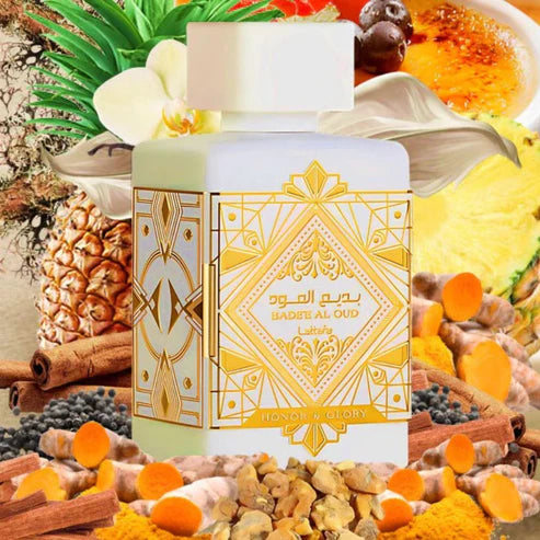 Bade’e Al Oud Honor & Glory de Lattafa 100ml – Perfume Unisex Intenso y Especiado