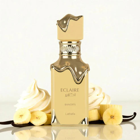 Eclaire Banoffi Lattafa 100ML – Perfume Unisex Floral Gourmand con Plátano, Vainilla y Praliné