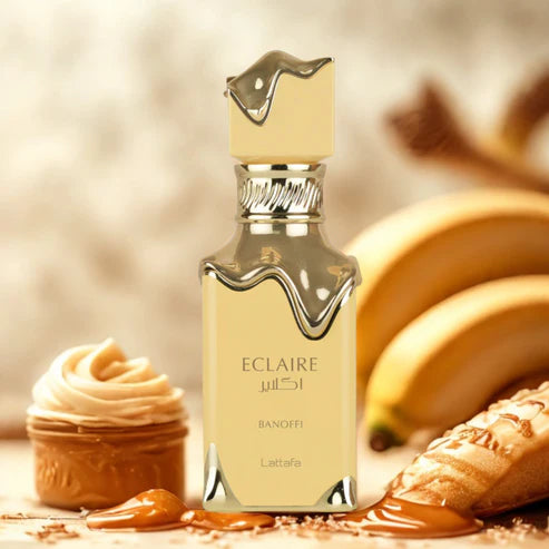 Eclaire Banoffi Lattafa 100ML – Perfume Unisex Floral Gourmand con Plátano, Vainilla y Praliné
