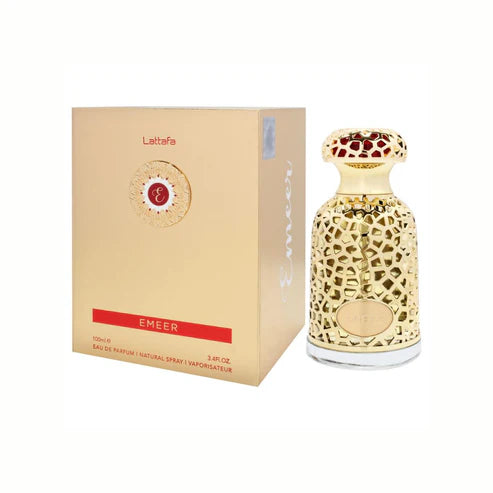 Emeer Lattafa Perfumes 100ML – Perfume Unisex Amaderado Aromático con Toques Cítricos y Especiados