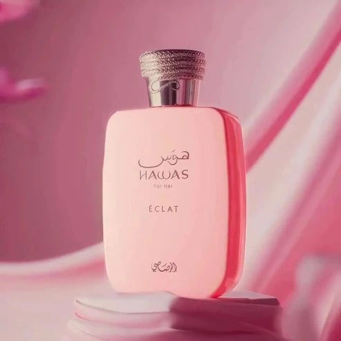 Hawas Eclat for Her Rasasi 100ML – Perfume Femenino Floral Frutal con Lichis, Pistachos y Ámbar