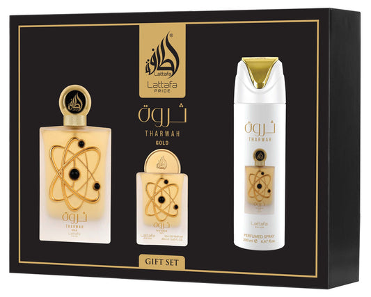 Set Regalo Tharwah Gold LATTAFA GOLD