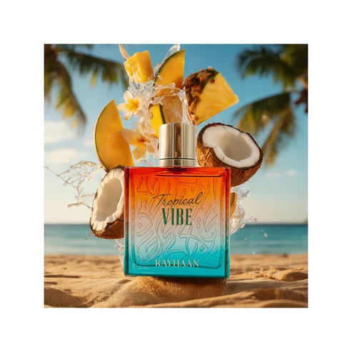 Rayhaan Tropical Vibe 100ML – Perfume Unisex Tropical | Mango, Coco y Maderas Cremosas