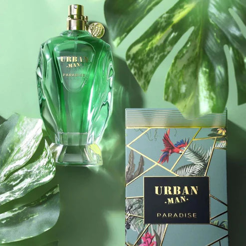 Urban Man Paradise Fragrance World 90ML – Perfume Masculino Acuático con Coco, Higo y Sándalo