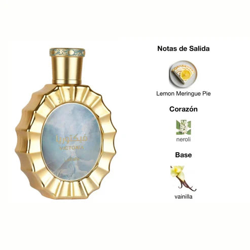 Victoria Lattafa Perfumes 100ML – Perfume Unisex Floral Gourmand con Toques de Limón Merengado y Vainilla